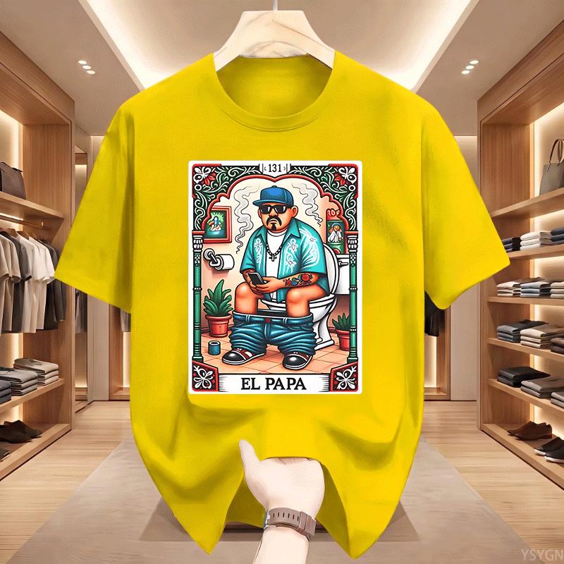 El Papa Latino Tarot Card Spanish Doing Dad Tshirts Fathers Day Tshirt Breathable Clothes Fashion Soft Fabric Unisexswear Tops