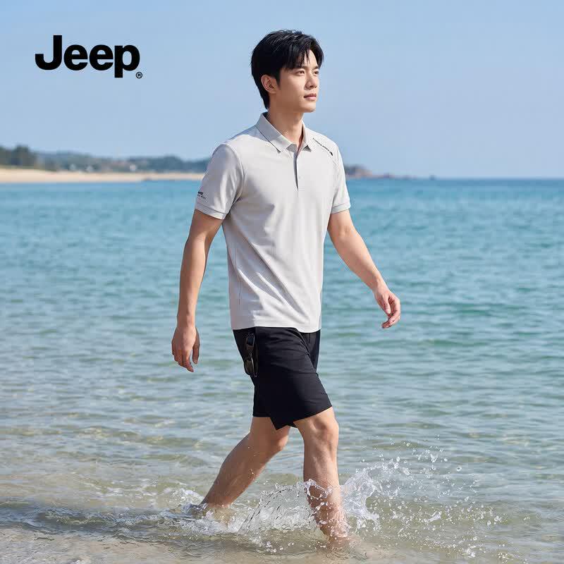 JEEP Men's Casual Short Sleeve Polo Shirt