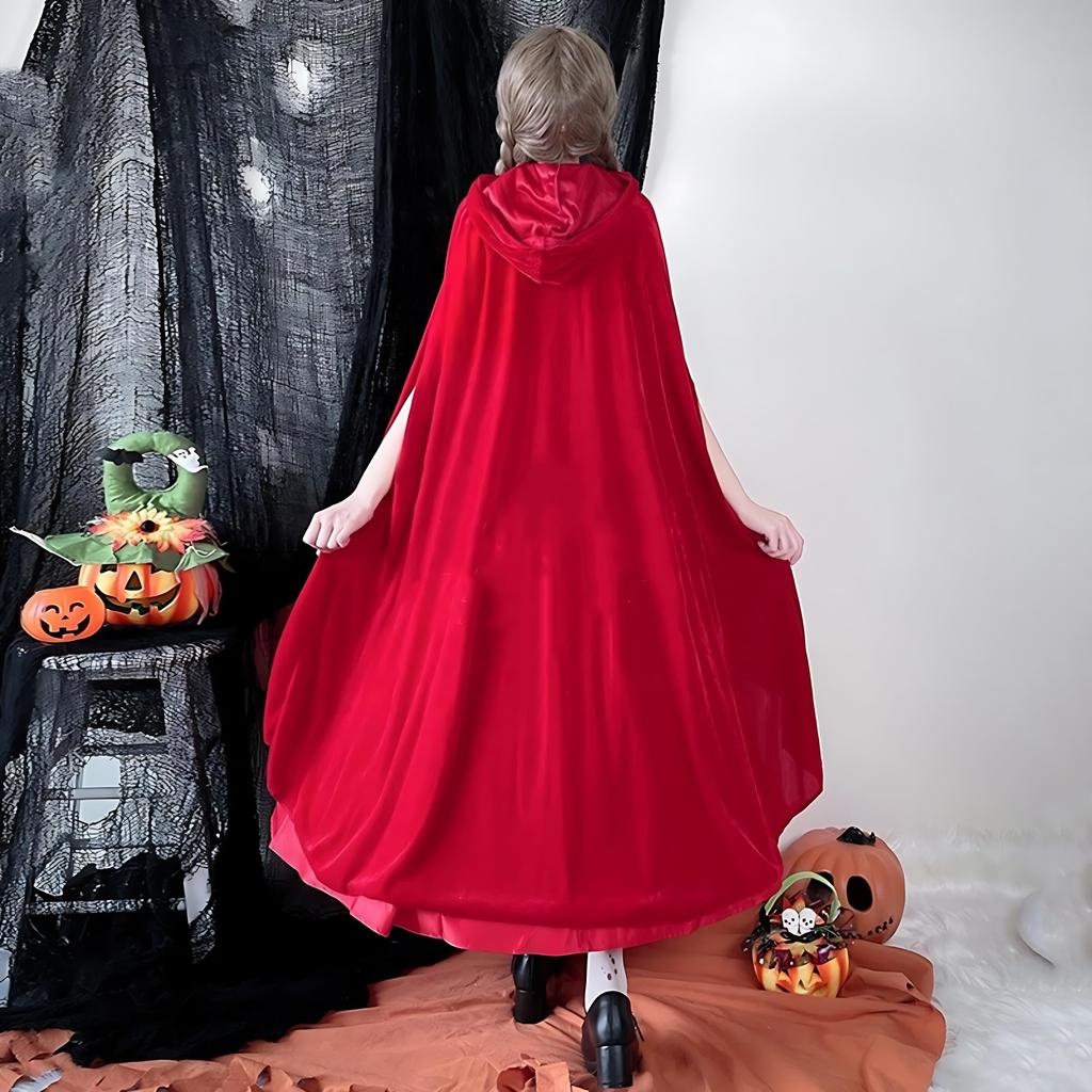 JUNDOMECY Halloween Cosplay Little Red Riding Hood Costume for Luxurious and Plus Size Outfit with Fairytale Character Costume for Cultural Stage and