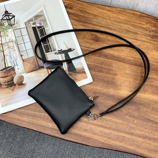 Necklace Coin Wallet Neck Hanging Coin Purse with Removable Lanyard Zipper Closure Card Holder for Men And Women Daily Use Travel