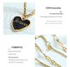 Chic Minimalist Women's Peach Heart Pendant Necklace: European & American Style, Sexy Layered Design with Drip Oil & Steel Beads