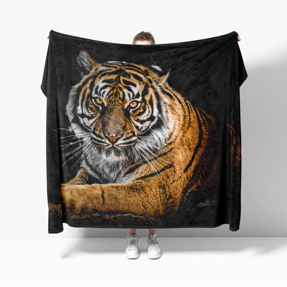 

Fierce and Warm Tiger Flannel Blanket for Sofa Powerful and cool Throw Blankets For Bed Perfect Gift 150x200cm