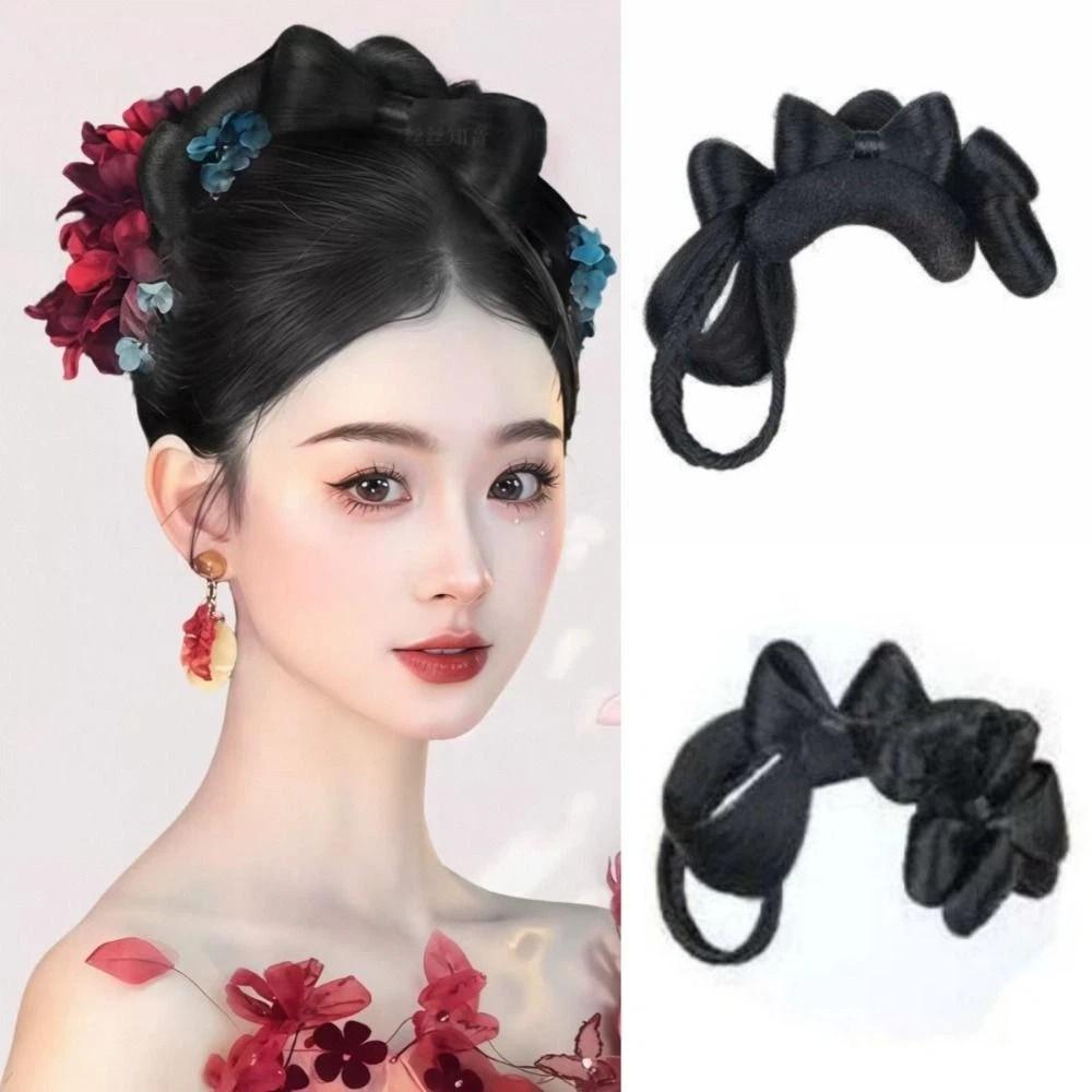 Hairpiece Synthetic Hanfu Chignon Headwear Princess Bow Hair Bun Cheongsam
