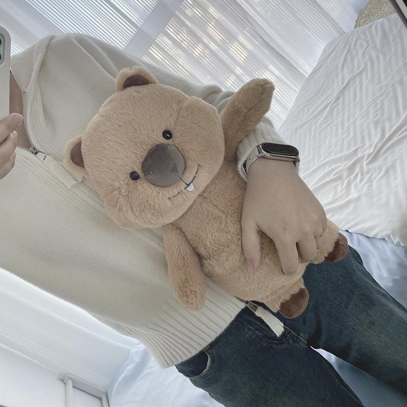 Short-tailed Dwarf Kangaroo Plush Toy, Australian Doll Smiling Angel Doll Wombat