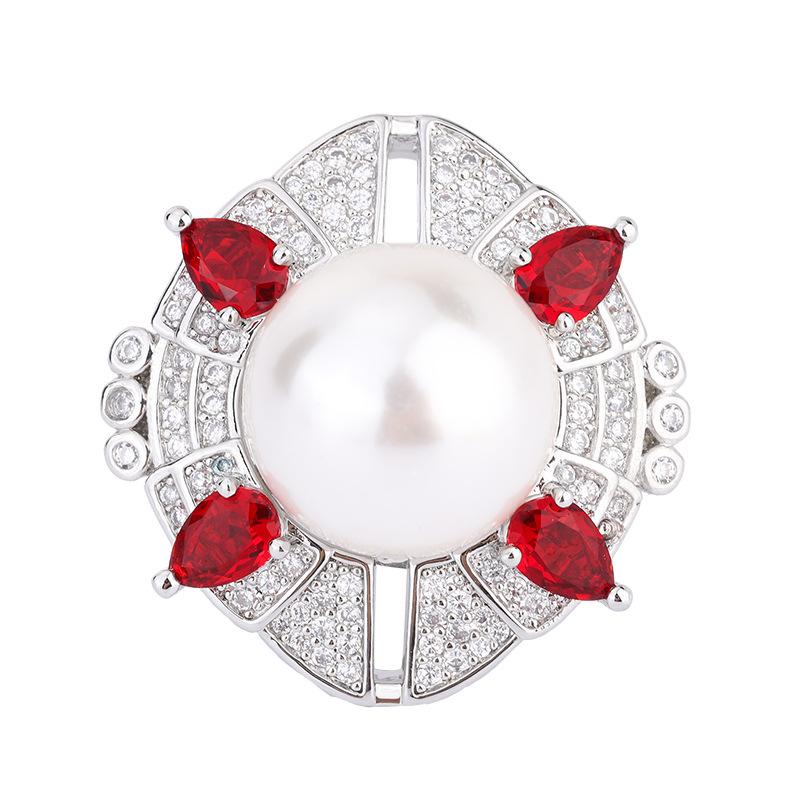 

Кольцо-подвеска из двух частей с жемчугом и изумрудом в стиле ретро для женщин