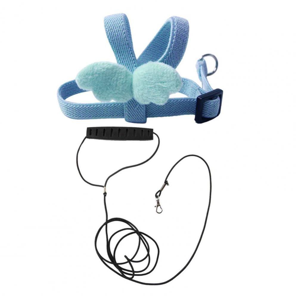 Cute Wing Design Pet Parrot Harness Adjustable Parrot Flying Rope Training Harness Rope  Outdoor S синий