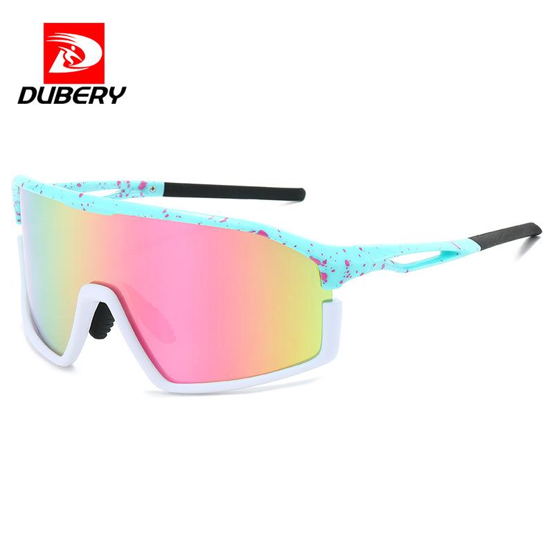 DUBERY Colorful sports cycling polarized sunglasses with large frames and UV protection D360