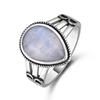 New Design Punk Blue Sandstone Ring For Women  CopperFine Jewelry Party Anniversary Wedding  Engagement Birthday Gift