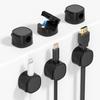 HOWJIM Magnetic Cable Holders Easy Operation Cable Clips with Magnets and Acrylic Adhesive Pads for USB Cable Storage 6-Pack - One-Hand