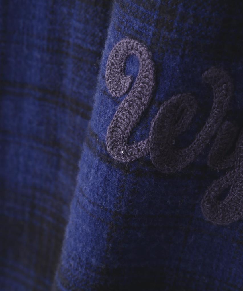 AVIREX EMBROIDERY CHECK SHIRT navy