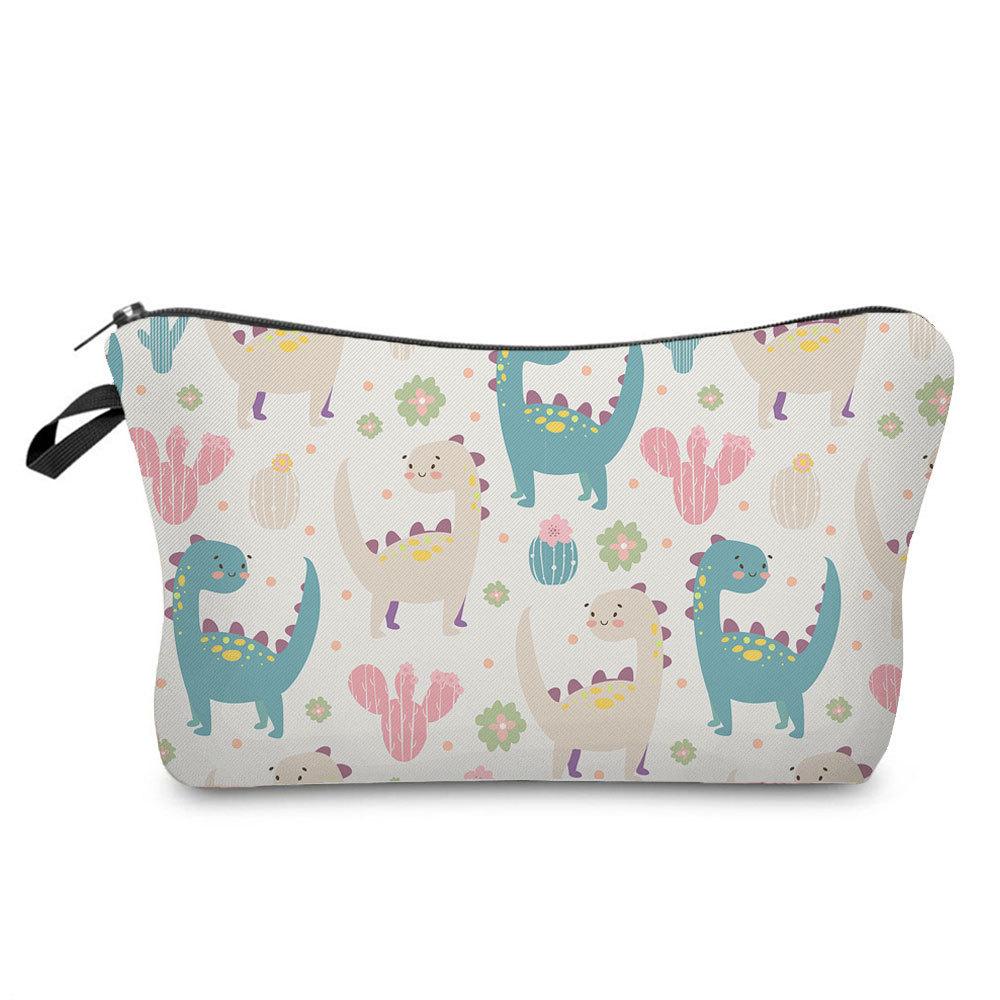 Women Dinosaur Print Cosmetic Bag Toiletries Organize Travel Storage Case