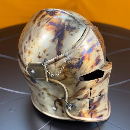 Kommandant Helm Barbuta mittelalterlicher Ritter Rüstung 18 Gauge Weichstahl Kriegerhelm Cosplay Visier Barbuta