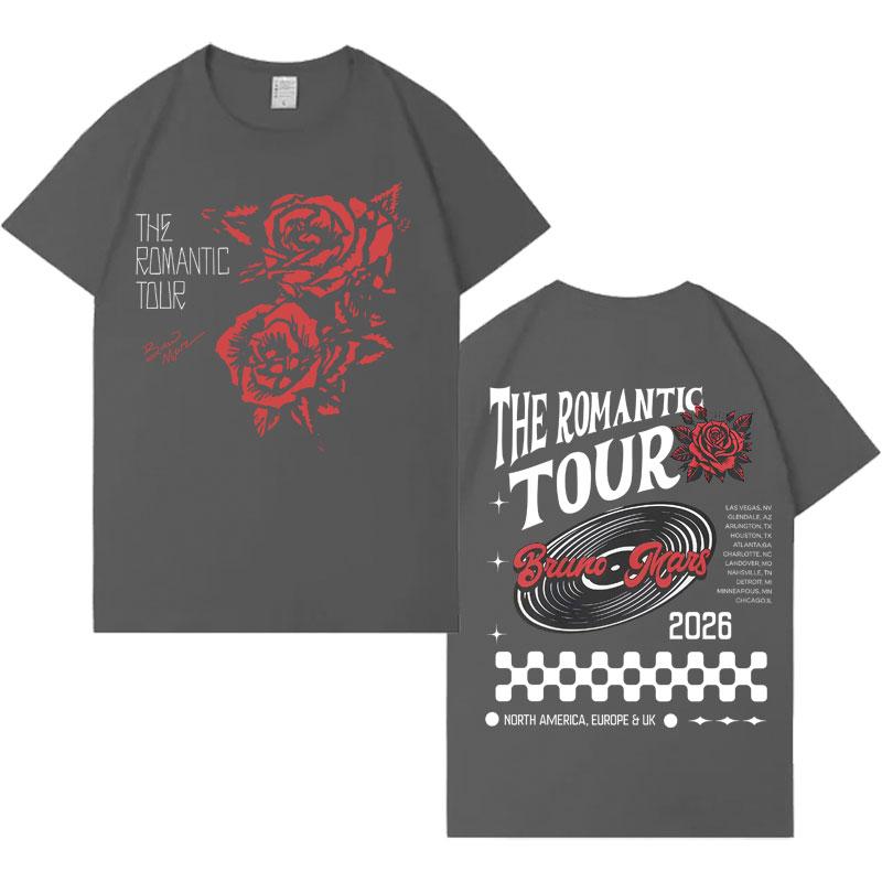 Singer Bruno Mars The Romantic new album tshrit Mens Women Oversized Casual High Quality harajuku loose tshrits teenagers Unisex