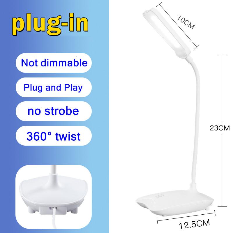 LED Desk Lamp Foldable Dimmable Touch Table Lamp DC5V USB Powered Table Light 6000K Night Light Touch Dimming Portable Lamp