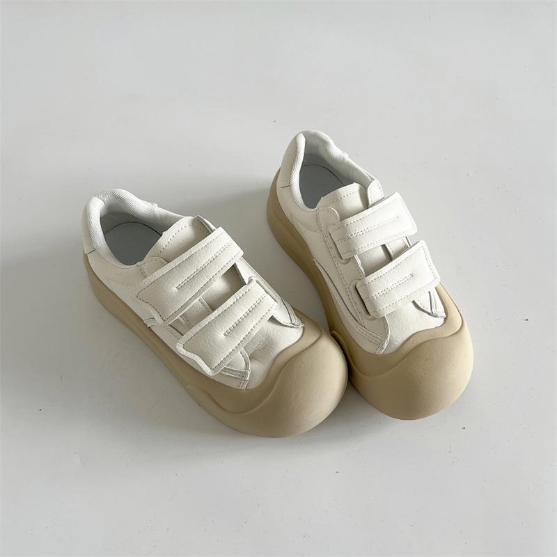 

Универсальные белые туфли на платформе с круглым носком и липучками, женские новые летние легкие спортивные туфли с низким верхом 2025 года 40 абрикосовый
