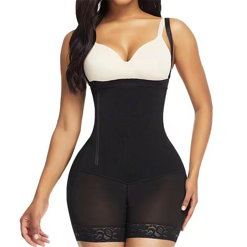 

Європейський та Американський Боді-шейпер для контролю живота та підйому стегон із бічною блискавкою S чорний