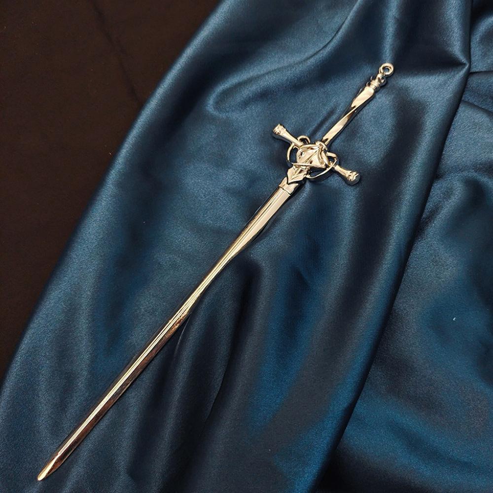 Vintage Chinese Hair Stick with Long Lasting Sword Elegant Pendant Alloy Hair Chopsticks for Cheongsam Han Clothes Dress