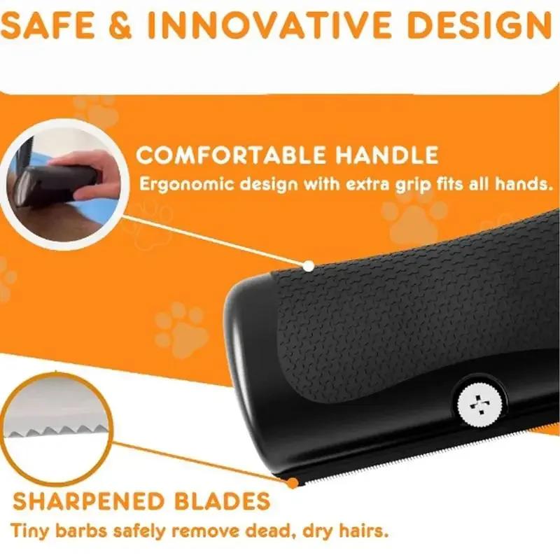 Spazzola Professionale per Animali Domestici per la Rimozione del Sottopelo Spazzola Multifunzionale per la Toelettatura di Animali Domestici Spazzola Ergonomica per la Toelettatura di Animali Domestici Strumento per la Rimozione dei Peli di Cane
