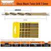 High-Speed Steel Straight Shank Twist Drill Bit, Black and Yellow, Fully Ground