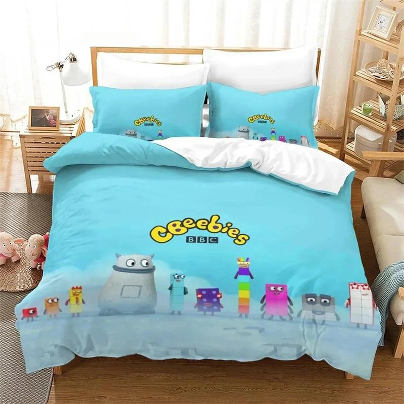 Cartoon Number-Blocks Bedding Set Duvet Cover Bed Set Quilt Cover Pillowcase Comforter King Queen Size Boys Adult