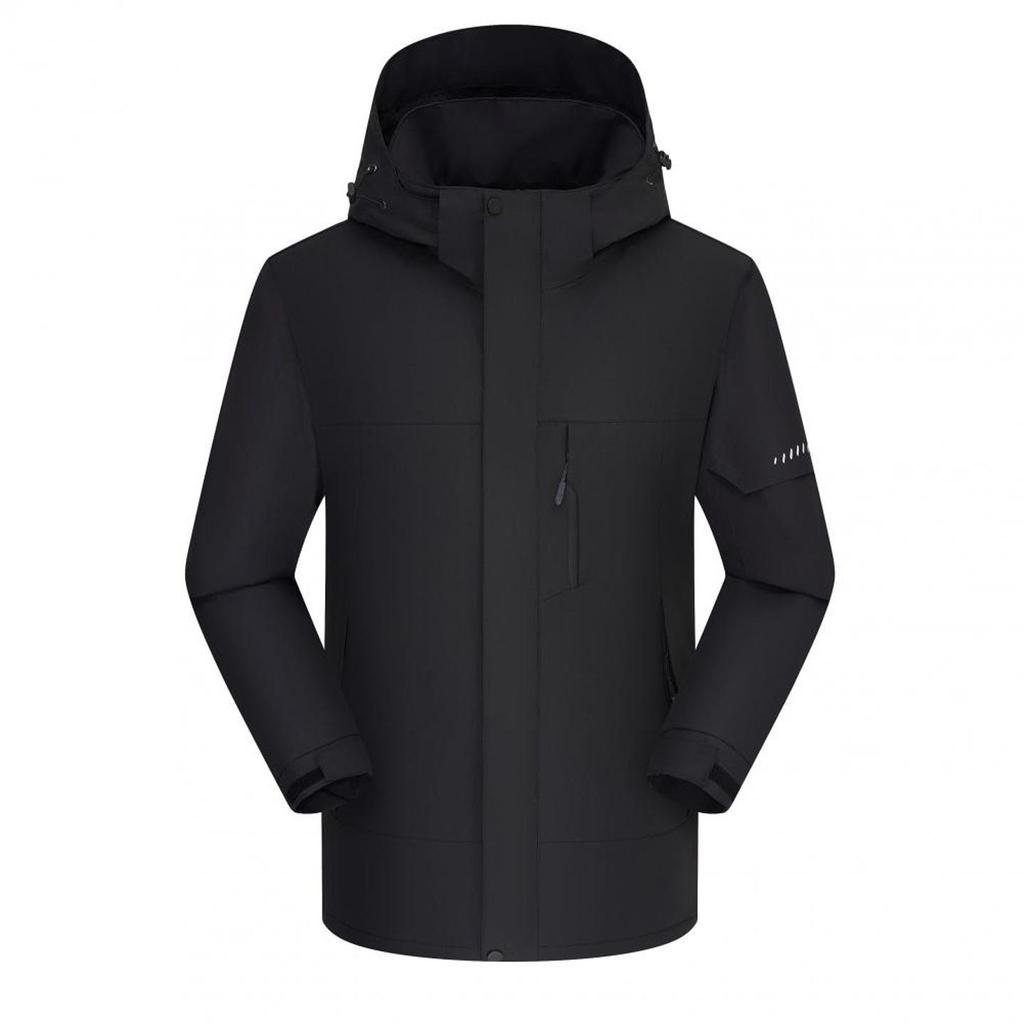 Thickened Fleece-Lined Storm Jacket: Windproof, Warm, Couple Style, Customizable Logo for Outdoor Workwear.
