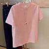 Bestseller Estivo GSM 500g T-shirt in Puro Cotone Resistente Girocollo Manica Corta Donna T-shirt Monocolore