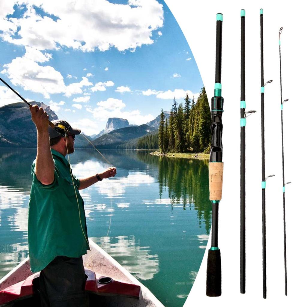 Fiberglass Travel Fishing Rod 4 Section Sensitive Tip Pole For Stream Anglers Backpacking Trout River Freshwater Saltwater