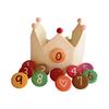 Adjustable Kids Birthday Crowned Hat Soft Cotton Fabric for Photoshoots 0 To 9 Years Reusable Props with Badges