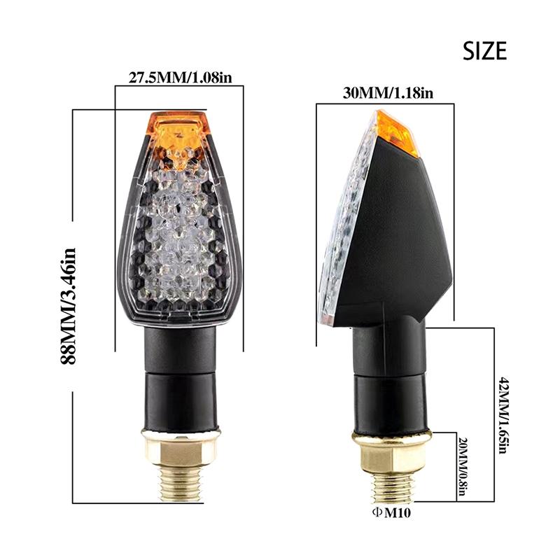 2Pcs Universal Led Motorcycle Turn Signal Light 12V Waterproof Amber Flasher Indicator Blinker Rear Lights Lamp Accessories