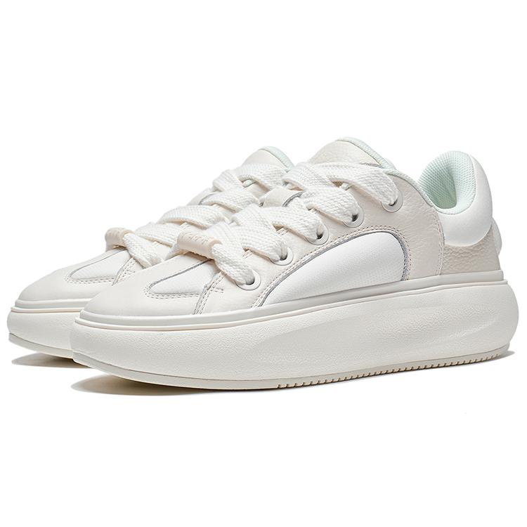 Li Ning Yun You C4D Leather Low Top Casual Shoes Women's Ecru AZGT090-4