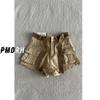 Women's Summer Khaki Denim Shorts - Retro, Loose, Slimming, Versatile, Small Size