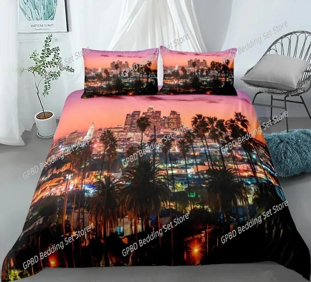 3D Print New York City Night View Beding Set 3D Printed Suitable for Bedrom Soft Duvet Cover Set With Pilowcases Children Kids Home Textile