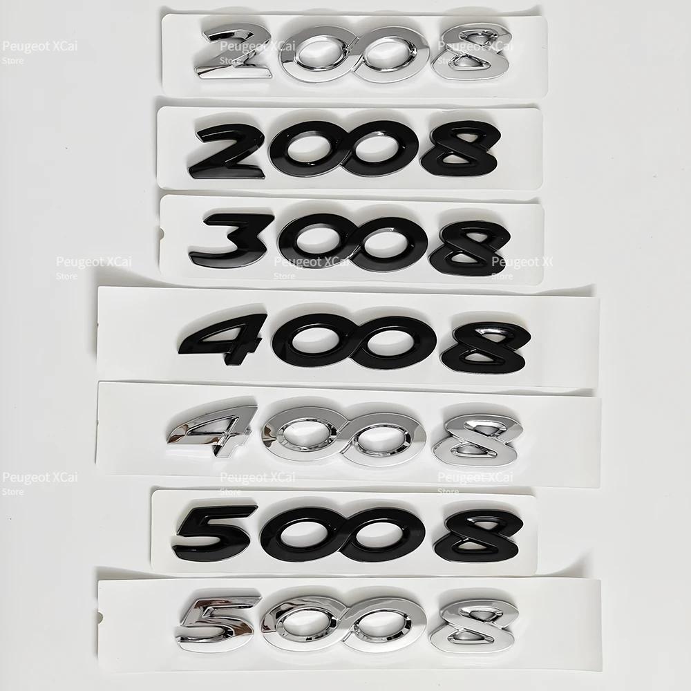 Old 3D ABS Rear Trunk Number Emblem Badge for Peugeot 2008 3008 4008 5008 Car Accessories T2