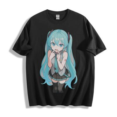 Maglietta Hatsune Miku Occhiolino Giocoso - Affascinante Stile Anime Maglietta Unisex