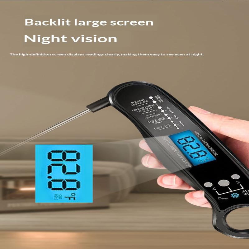 Kitchen Digital Food Thermometer 2 Probes with Bright Backlight for BBQ Grilling Oven Accurate Cooking