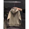 Men's Solid Color Hooded Fleece Cardigan - Thick, Loose Fit Zipper Jacket for Autumn and Winter.