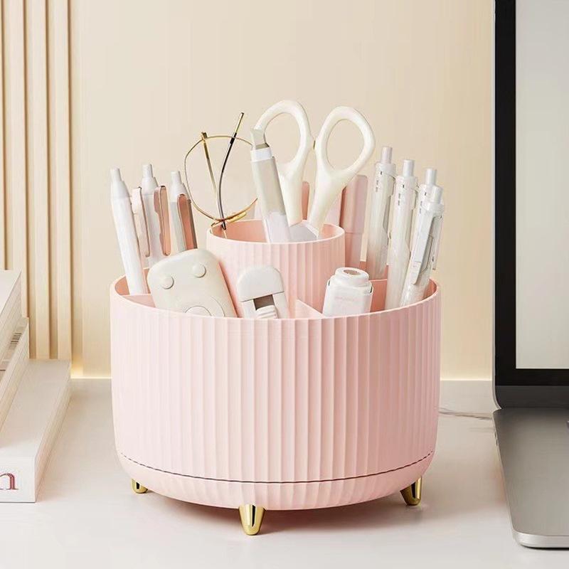 1pcs Desk Organizer, 360-Degree Rotating Pen Holder for Desk, Desk Organizers and Accessories with 5 Compartments