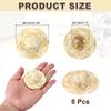 PATIKIL 8-Piece Set Mini Straw Hats, 2.6 Inch, Hand-Knitted Miniature Straw Hats for Dollhouses, Wood Color, Costumes, Decorations, and Accessories