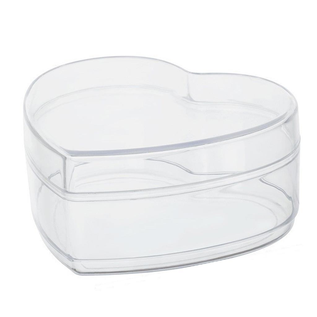 Recipient Acrilic Inimă/Rotund Cutie Acrilică Transparentă Organizator cu Capac Cutii de Depozitare Inimă/Rotunde pentru Bomboane Pastile Unghii Mărgele