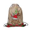 Christmas Double Sided Print New Year Gift Bag Drawstring Pocket Christmas Backpack