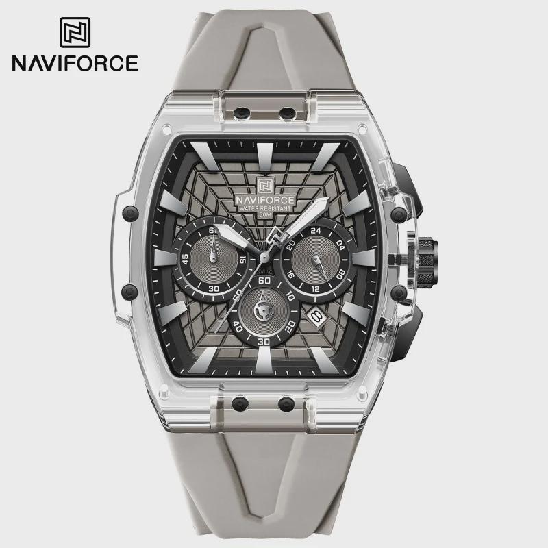 Men Watches Multifunctional Chronograph Wristwatches Luminous Hands Waterproof Silicone Strap Watch Square Dial