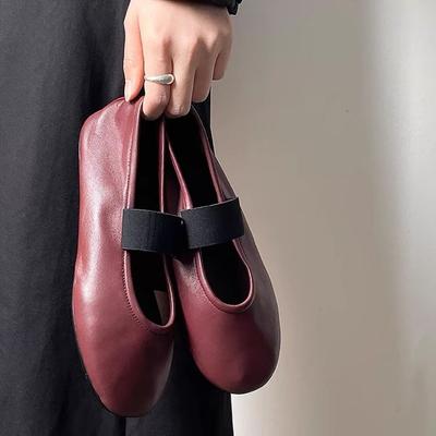 Cuir Paresseux Nuages Littéraire Vent Doux Ballerines Plates Chaussures de Grand-mère Mot Unique Large Bande Mary Jane Chaussures Simples Femmes