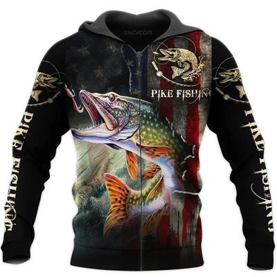 Felpa con Cappuccio da Uomo con Zip Grafica Pesca alla Carpa Abbigliamento Felpa Casual Oversize Felpe 3D Pesce Persico Luccio Pesca a Mosca Stampato Top con Cappuccio