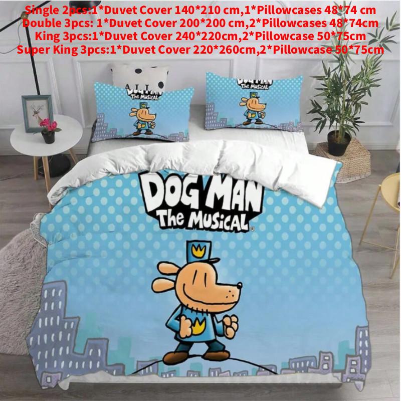 Dog Bedding Man Set Cartoon Comforter Cover Duvet Pillow Case Decoration Bedroom
