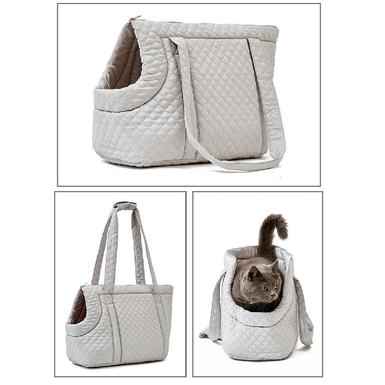 Korean Pet Handbag Shoulder Bag for Cats Autumn Winter Quilted Cotton Puppy Cat Dog Carrier Garfield Kedi Masoctas Portable Bags
