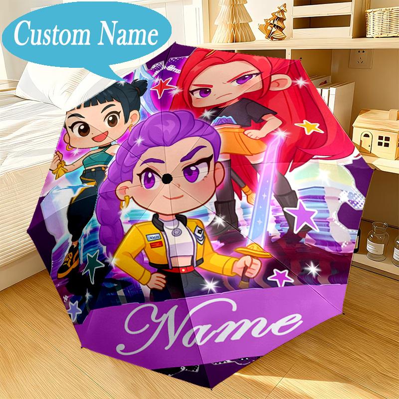Custom Name Umbrella Hunter's Adventure K-Pop Umbrella 8-Frame for Travel, Camping, Casual Lightweight Portable, Essential for Family Gifts