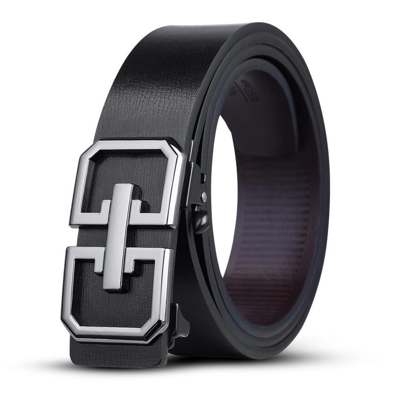 Toothless Automatic Buckle Belt Men'S Leather Casual Simple Men'S Belt Cowhide Young People Versatile Middle-Aged And Young People Belt