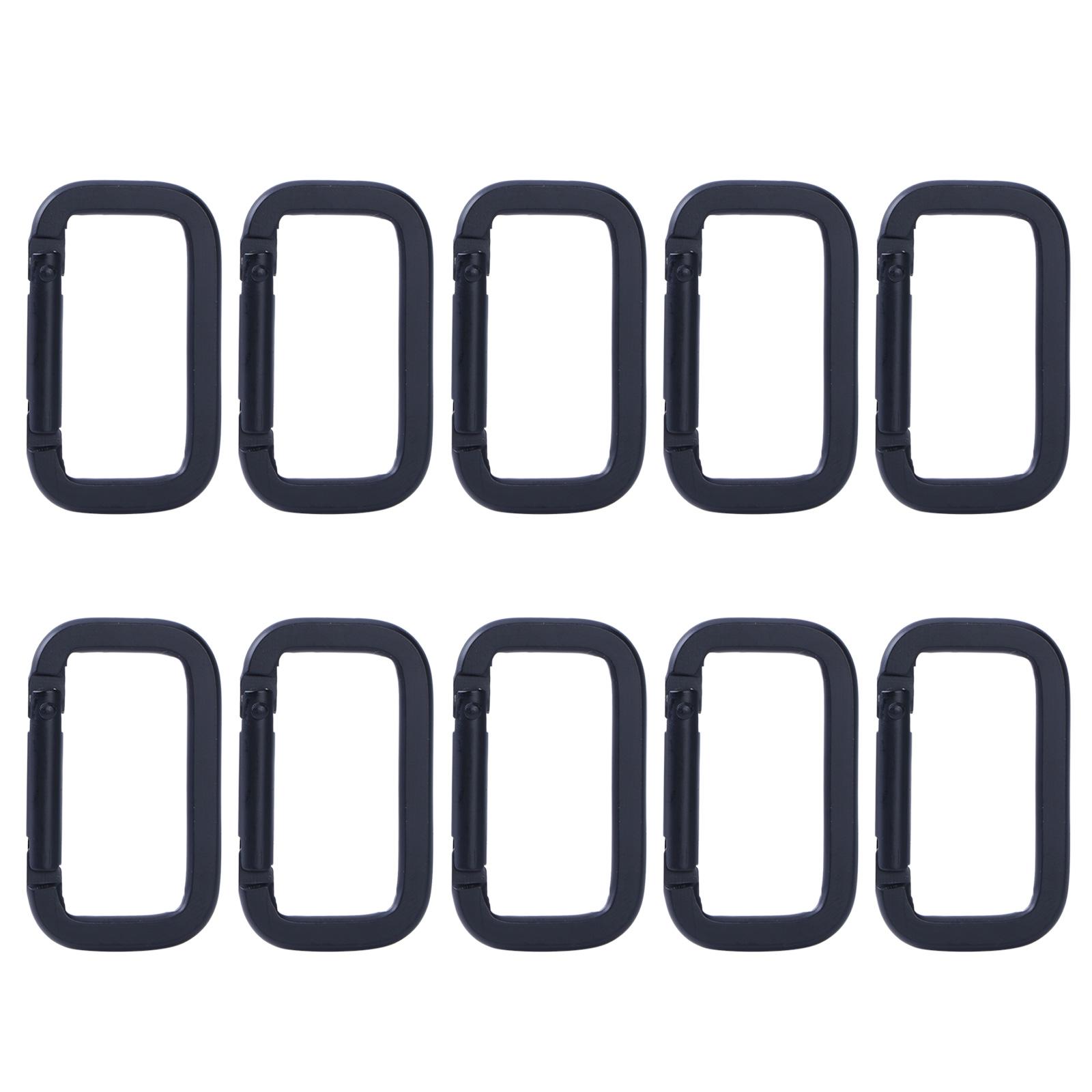 

Carabiner Clip Rectangle Climbing Buckle Aluminum Alloy Heavy Duty Locking Hooks for Camping Fishing Hiking Traveling чёрный