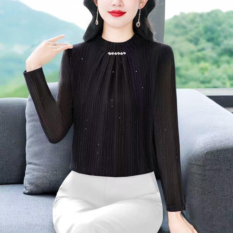 

Women s Purple Long-Sleeve Mesh Base Layer Top - Perfect for Spring & Autumn 2XL (115-125 lbs) чорний