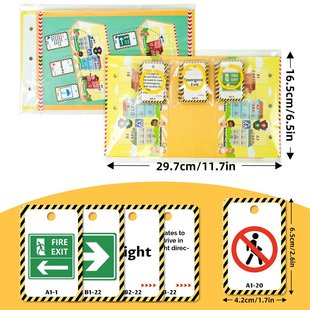 72 Yol İşareti, Çocuk Masaüstü Eğitim Kartları, Grafik ve İngilizce Ebeveyn-Çocuk Etkileşimli Üç Boyutlu Kartlar